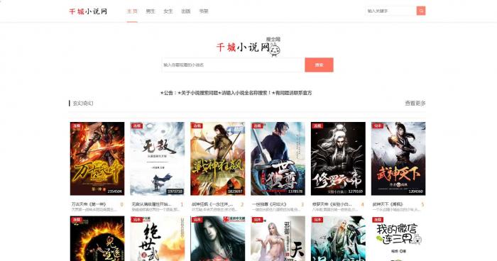 《娴娴小说》自动采集小说网站源码-创客资源网