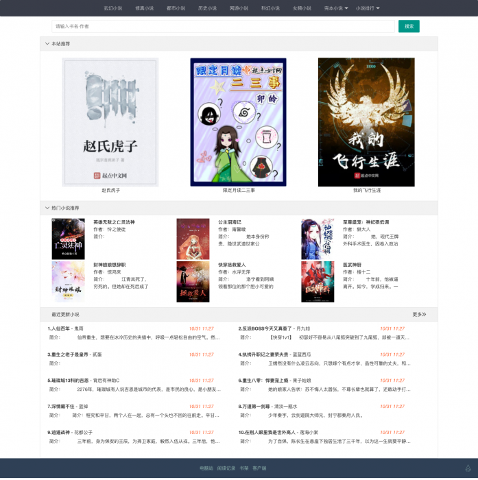最新小说精品屋plus v2.7.1网站源码发布，完善作家后台-创客资源网