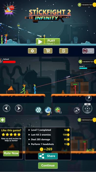 火柴人闯关游戏 坚持决斗2-创客资源网