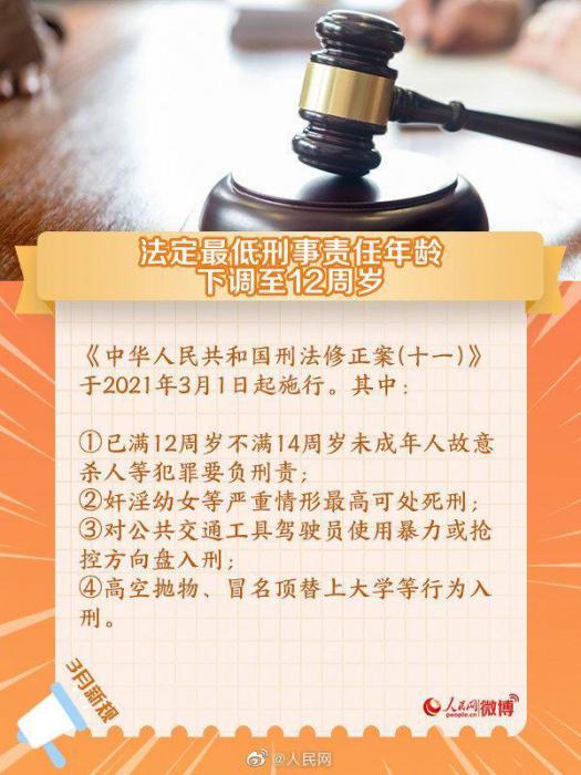 明天起 最低刑责年龄下调至12周岁-创客资源网