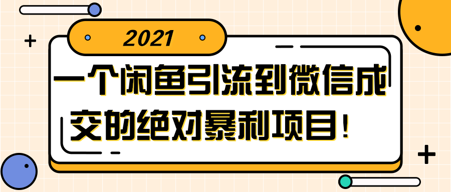 闲鱼引流到微信成交的绝对暴利项目！【视频教程】-创客资源网