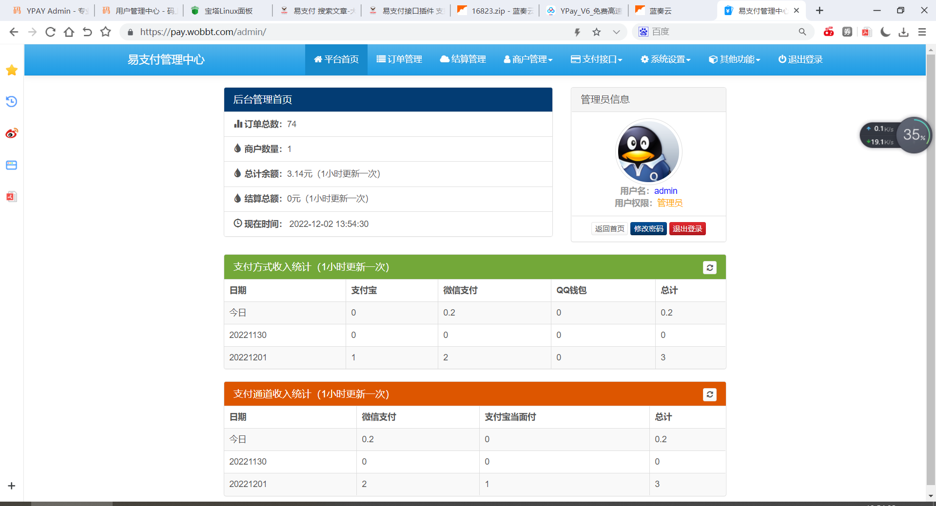 图片[2]-【大鹏亲测】新版彩虹易支付源码多通道轮询一键对接、第三方支付、京东支付、免签约支付、聚合支付-创客资源网