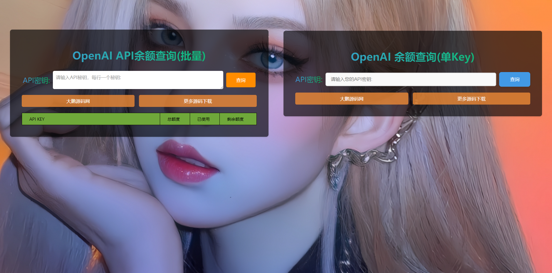D1142 OpenAI API余额批量查询 html源码-创客资源网